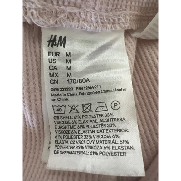H&M Waffled Jersey Pajama Set In Light Pink - Picture 8 of 8